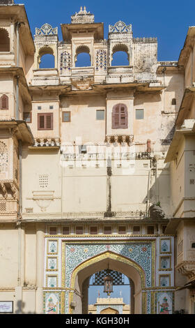 Detail of City Palace, Udaipur, Rajasthan, India Stock Photo