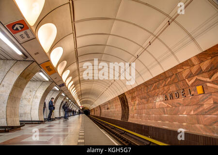 Metro Station in Prague Stock Photo