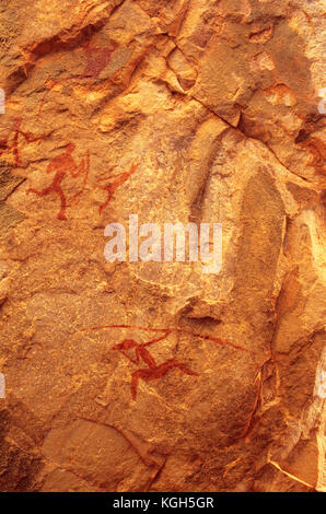 Free-hand Aboriginal rock art, North Kimberley region, Western Australia, Australia Stock Photo