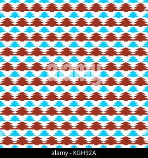 Seamless retro stylized Christmas tree pattern background - vector holiday graphic Stock Vector