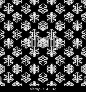 Repeating geometrical stylized snowflake pattern wallpaper - vector Christmas decoration background Stock Vector