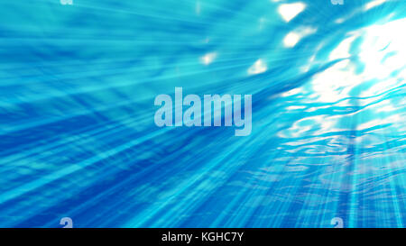 Abstract underwater backgrounds with sun beam and water ripple Stock Photo