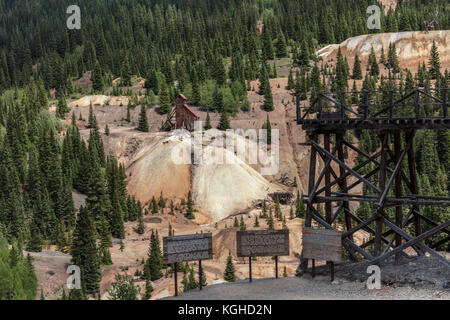 Abandoned Yankee Girl Silver Mine on Red Mountain, CO Stock Photo
