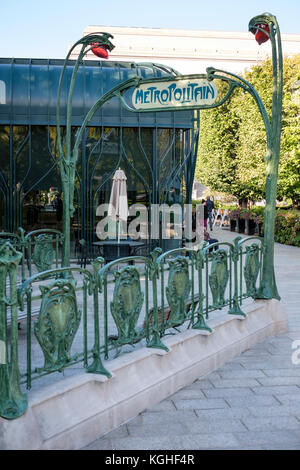 Hector Guimard artwork at the Pavilion Cafe at the National Gallery of Art Sculpture Garden in Washington DC, United States of America, USA. Stock Photo