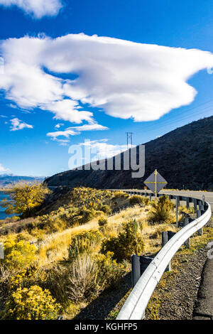 Clouds created by high winds along Highway 395 in Eastern Sierra Nevada Mountains of California Stock Photo