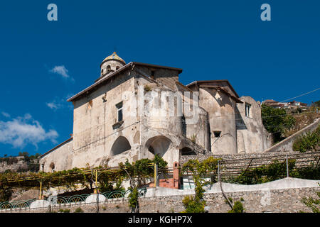 An old church of the village of Furore, Italy. Furore, located on the Amalfi coast, expands from sea level, where there is the hamlet of Fiordo di Fur Stock Photo