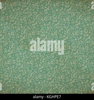 Vecotr vintage floral background in victorian old style with stans and yellow paper Stock Vector