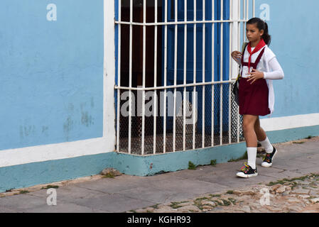 Schoolgirl, Trinidad Cuba Stock Photo
