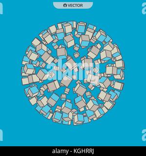Sphere of cubes. Vector illustration. Stock Vector