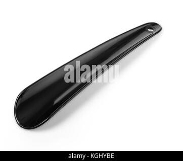 object on white - plastic shoehorn close up Stock Photo - Alamy