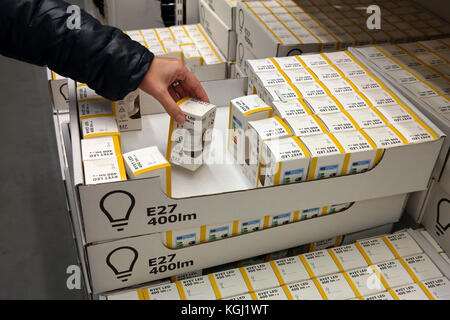 LED lamps in a Ikea store Stock Photo