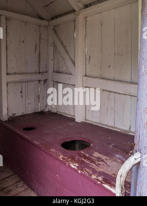 Outhouse at L'Anse Blanchette, home owned by Xavier Blanchette, Forillon National Park, Gaspe Peninsula, Canada. Stock Photo