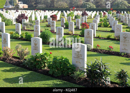 Cairo, Egypt - December 7, 2016: Heliopolis Commonwealth War Cemetery, contains 1742 burials of the Second World War, opened in October 1941 Stock Photo