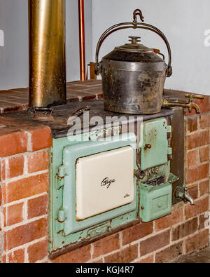 Metters No.3 cast iron wood stove and copper water heater. c1930s Stock ...