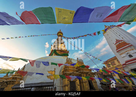 Swayambhunath Stupa  Nepal, Kathmandu Stock Photo