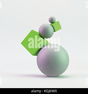 Composition of 3d geometric shapes. Vector Illustration. Stock Vector