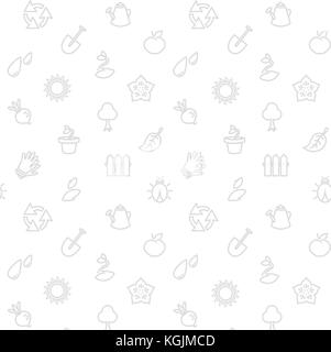 Vector gardening eco seamless pattern background Stock Vector
