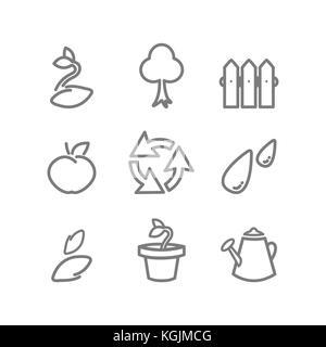 Vector gardening flat lineart icons set Stock Vector Image & Art - Alamy