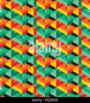 Isometric geometric vector seamless pattern of triangles, ready to use Stock Vector