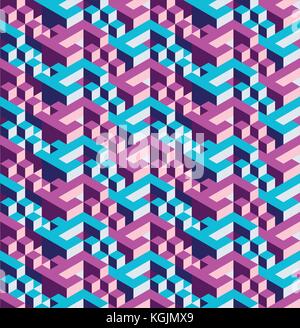 Isometric geometric vector seamless pattern of triangles, ready to use Stock Vector