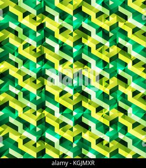 Isometric geometric vector seamless pattern of triangles, ready to use Stock Vector