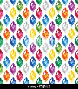 Jewel seamless pattern - edge stones hidden under clipping mask Stock Vector