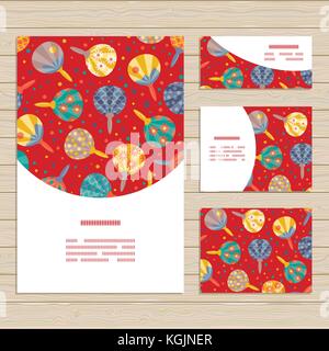 Vector cards templates with  traditional  Japanese Fans Uchiwa ornament . Pattern clipped with Clipping Mask and is fully  editable in Adobe Illustrat Stock Vector