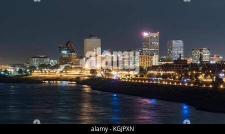 MEMPHIS,, TN - OCT 10: Night skyline of downtown Memphis, Tennessee on October 10, 2017 Stock Photo