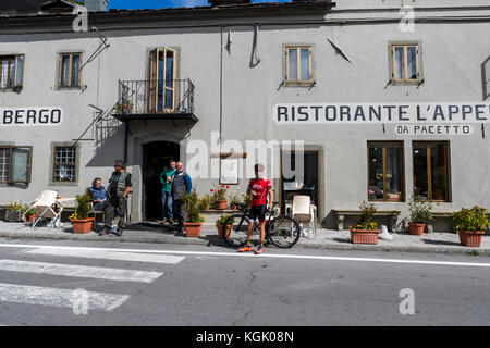 Hotel and restaurant L'Appennino, on the summit of the San Pellegrino Pass. Province of Lucca. Italy. Stock Photo