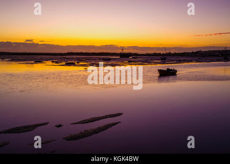 Sunset at Leigh On Sea, Essex, England Stock Photo