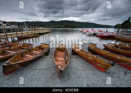 Bowness on Windermere; Boats for Hire; Cumbria; UK Stock Photo