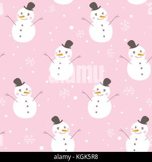 Christmas seamless pattern with snowmen Stock Vector