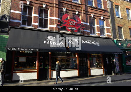 Randall & Aubin seafood restaurant in Soho, London, England Stock Photo