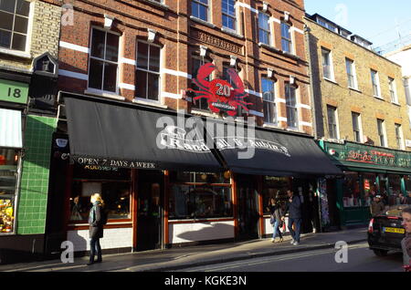 Randall & Aubin seafood restaurant in Soho, London, England Stock Photo