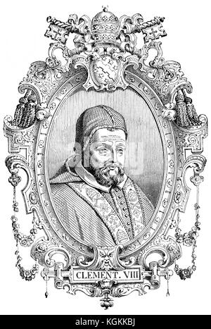 Clement VIII, 1536-1605, born Ippolito Aldobrandini, was Pope from 1592 to his death Stock Photo