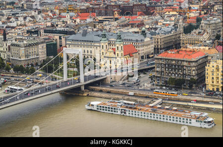 Elisabeth bridge in Budapest, Hungary on September 2017 Stock Photo