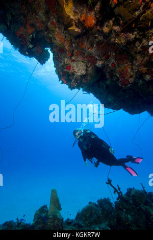 Cave Rock, Eleuthera, Bahama Islands Stock Photo