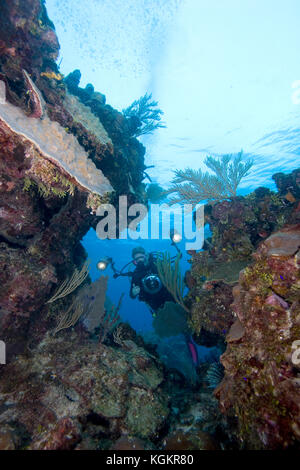 Cave Rock, Eleuthera, Bahama Islands Stock Photo