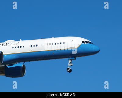 Special Air Mission 90016: as Air Force One with President Trump On Stock Photo