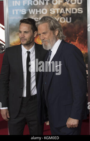 World Premiere of 'Only The Brave' at Regency Village Theater in Los Angeles, California.  Featuring: Taylor Kitsch, Jeff Bridges Where: Los Angeles, California, United States When: 08 Oct 2017 Credit: Eugene Powers/WENN.com Stock Photo