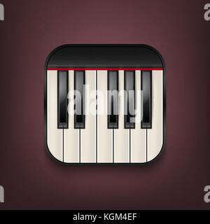 Vector photorealistic piano keyboard icon. Design template in EPS10. Stock Vector