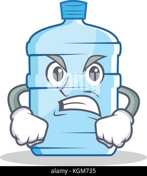 Angry gallon character cartoon style Stock Vector