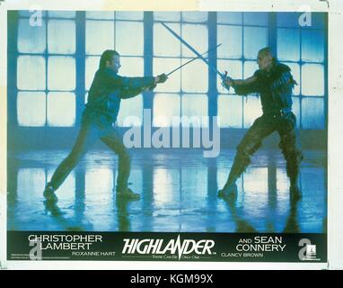 Highlander (1986) , Christopher Lambert , Clancy Brown     Date: 1986 Stock Photo