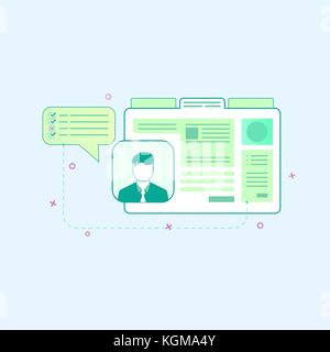 Vector illustration in flat outline style. Graphic design concept of web page design Stock Vector