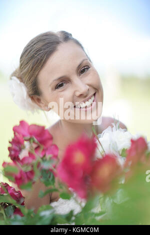 Portrait of beautiful bride Stock Photo