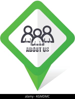 Ģ����ý green square pointer web and mobile phone vector icon in eps 10 on white background with shadow Stock Vector