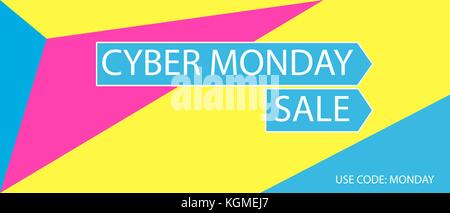 Vector illustration of cyber monday sale banner for web. Stock Vector