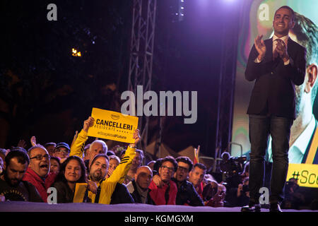 Leader of Five Star Movement (M5S) Luigi Di Maio meets the citizens in Palermo, Italy, on November 3, 2017 during the electoral campaign in Sicily. Stock Photo