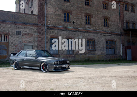 BMW E30 M3 3 Series modified with a BMW V10 engine Stock Photo