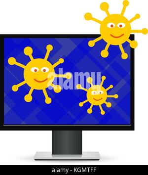 Virus computer illustration. Stock Vector